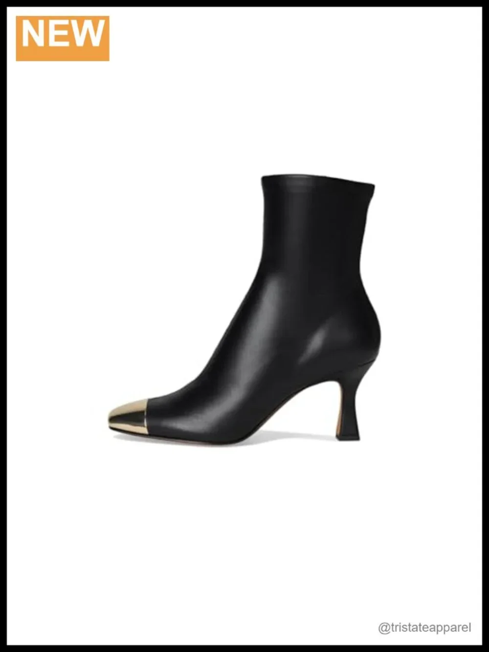 Women's Faux Leather Square Toe Block Heel Ankle Bootie